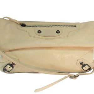 Balenciaga The Hip Cream Leather Cross Body Bag